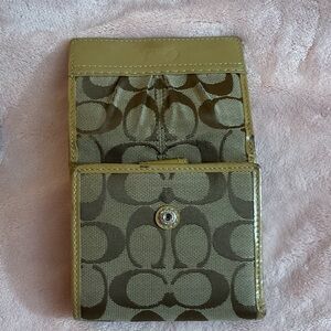 Coach Brown and Tan Signature Wallet